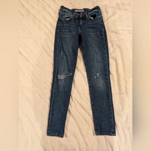 Classic Blue Distressed Women Jeans